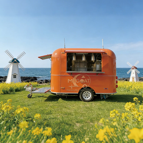 MGA-3M Length Full Stainless Steel Interior Dual Serving Windows With Tailgate Multifunctional Mobile Food Trailer