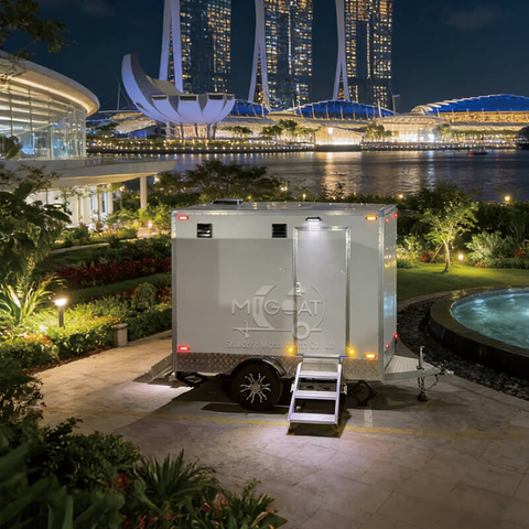MGT-3 Single Toilet Luxury Custom Stainless Steel Interior Towable Mobile Restroom