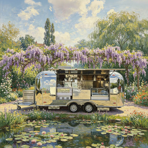 MGA-3.5M Full Stainless Steel Mirror Food Trailer, Customizable Mobile Food Truck with Complete Commercial Kitchen Setup