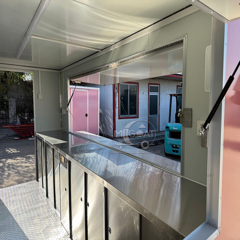MGS-3.5M Commercial Long Service Window Stainless Steel Worktop Mobile Food Vending Trailer