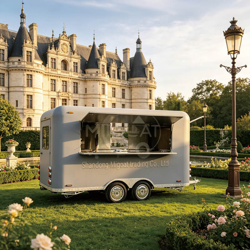 MGA-5M Matte Grey Streamlined Multi-Function Mobile Food Trailer