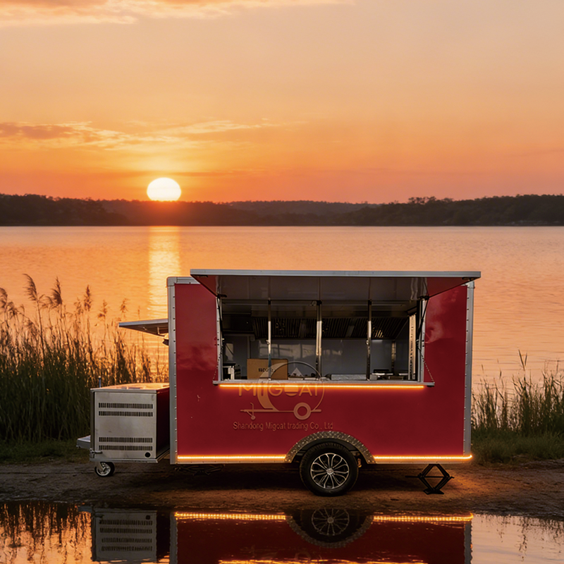 MGS-2.5 Mobile Food Cart, Stainless Steel Commercial Version, Multi-functional Street Vending Trailer