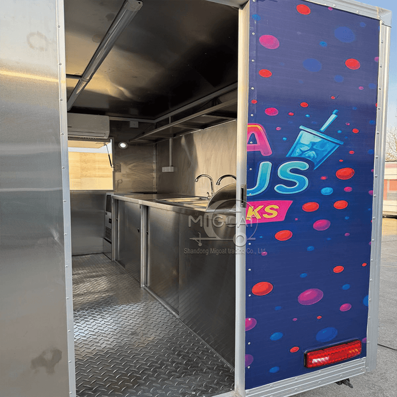 MGS-3M Wide Towing Dark Blue Polka Dot High-Appearance Multi-Function Mobile Food Trailer