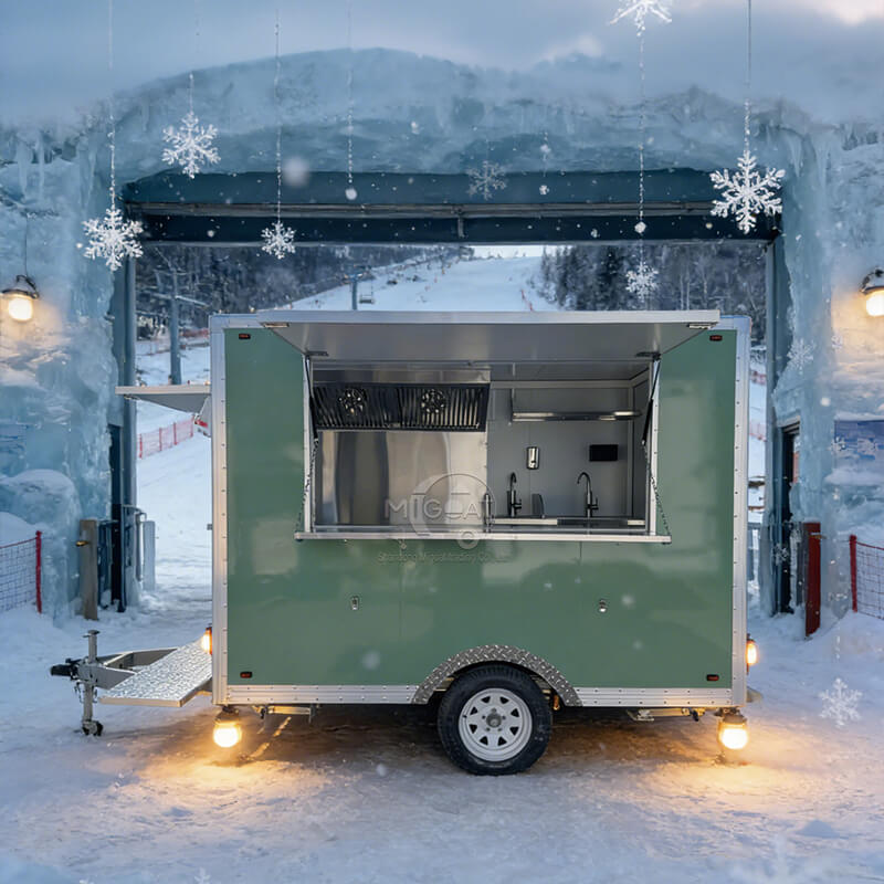 MGS-3m Length Fully Stainless Steel Interior Dual Sink Exhaust System Multi-Function Mobile Food Trailer
