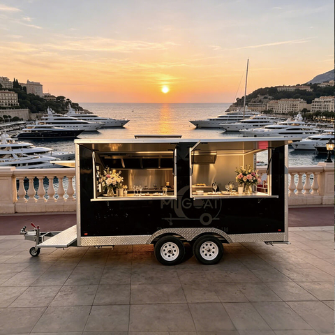 MGS-3.5M Large Capacity High-End Full Stainless Steel Interior Outdoor Commercial Mobile Food Cart Fast Food Vending Trailer