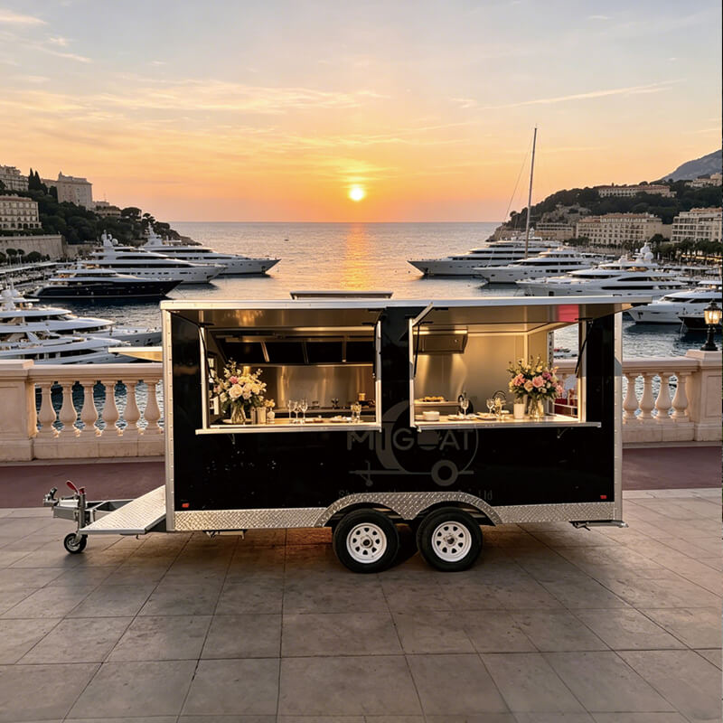 MGS-3.5M Large Capacity High-End Full Stainless Steel Interior Outdoor Commercial Mobile Food Cart Fast Food Vending Trailer