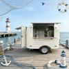 Trendy Mini Towable Food Cart, Multifunctional Mobile Snack Vending Trailer with Stainless Steel Interior for Street Vending Business