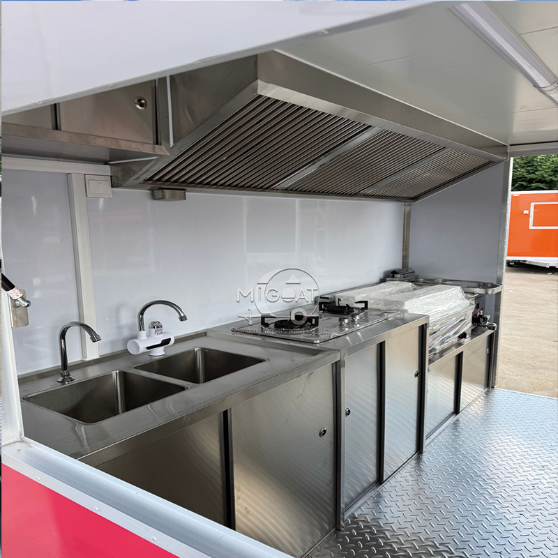 MGS-2.5 Mobile Food Cart, Stainless Steel Commercial Version, Multi-functional Street Vending Trailer