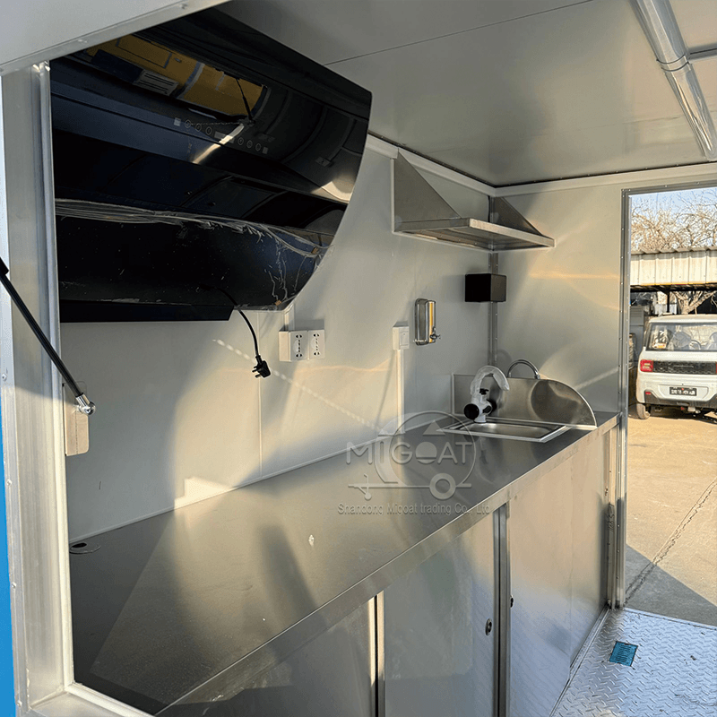 MGS-2.5M Full Stainless Steel Workbench Multi-Function Blue Food Trailer