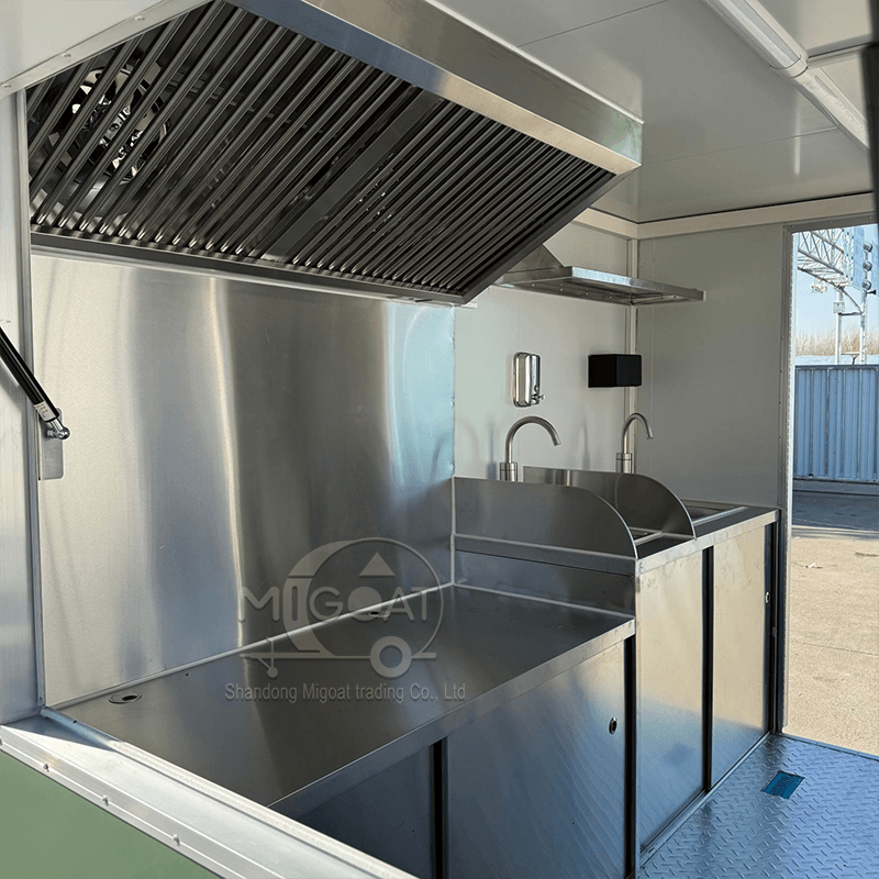 MGS-3m Length Fully Stainless Steel Interior Dual Sink Exhaust System Multi-Function Mobile Food Trailer