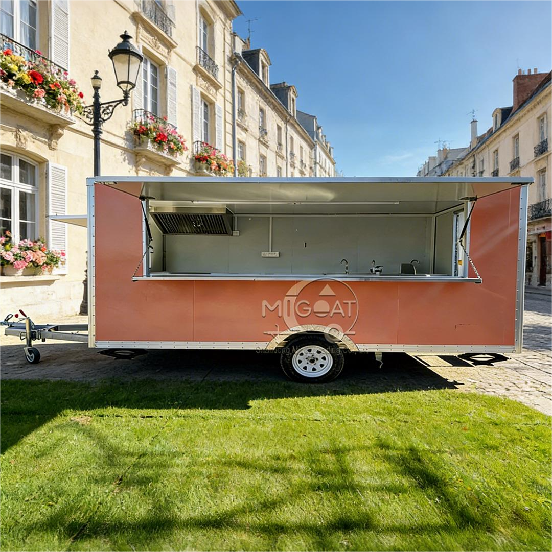 MGS-3.5M Commercial Long Service Window Stainless Steel Worktop Mobile Food Vending Trailer