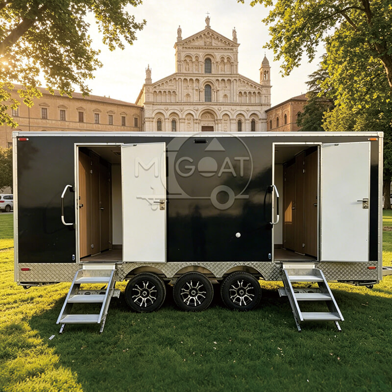 MGT-6M Tri-Axle Stable Large Space Luxury Finished Easy-Clean Construction & Scenic Spot Mobile Toilet Trailer