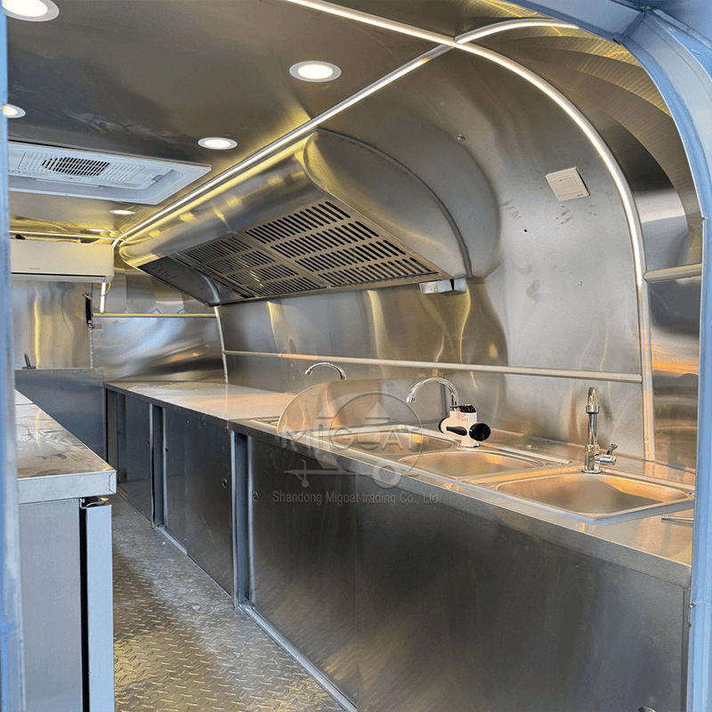 MGA-4M Mirror Stainless Steel Food Trailer, High-end Multi-purpose Mobile Coffee & Food Kiosk