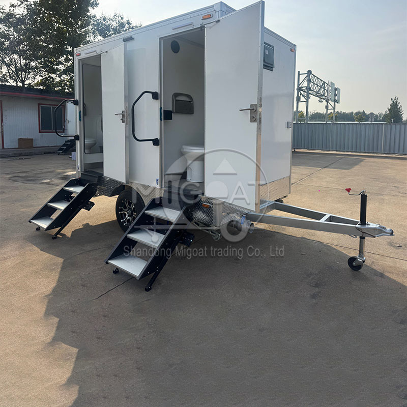 MGT-3M Luxury 2-Cabin Portable Restroom, Stainless Steel Hardware, Corrosion-Resistant, Premium Outdoor Sanitary Solution