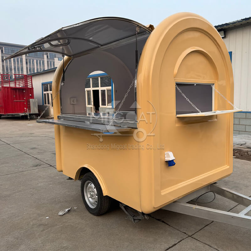 MGR-2.2m Small Stainless Steel Workbench Towable Food Trailer