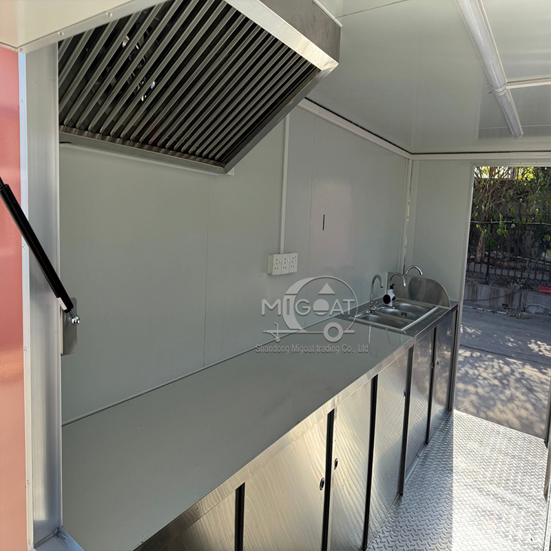 MGS-3.5M Commercial Long Service Window Stainless Steel Worktop Mobile Food Vending Trailer