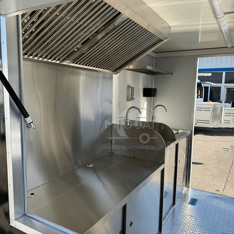 MGS-3.0M Length Stainless Steel Workbench Large Window Multi-Function Mobile Food Trailer