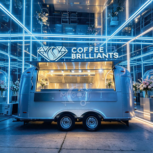 MGA-4M Mirror Stainless Steel Food Trailer, High-end Multi-purpose Mobile Coffee & Food Kiosk