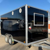 MGS-4M Dual-Axle Black Mobile Food Truck, Full Stainless Steel Countertop, Cross-Border Commercial Food Cart