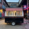 MGR-2.5M Multi-Function Red-White Striped Awning Food Truck | Full Stainless Steel Commercial Food Trailer