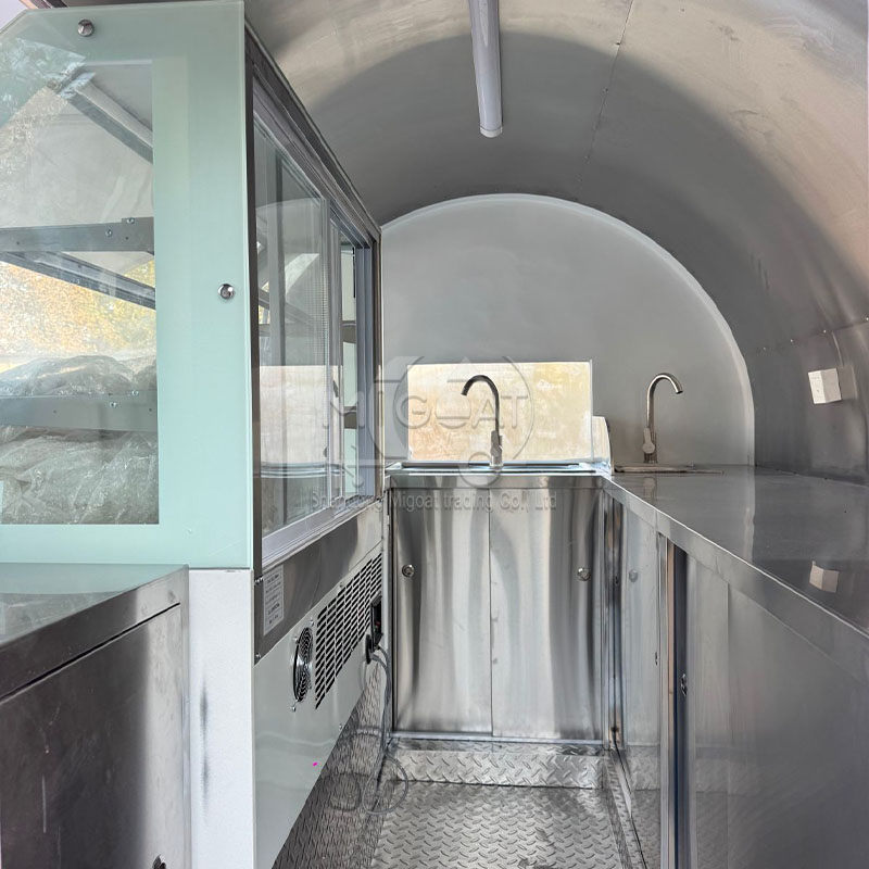 MGR-2.5M Triple Sink Stainless Steel Food Trailer Commercial Food Cart