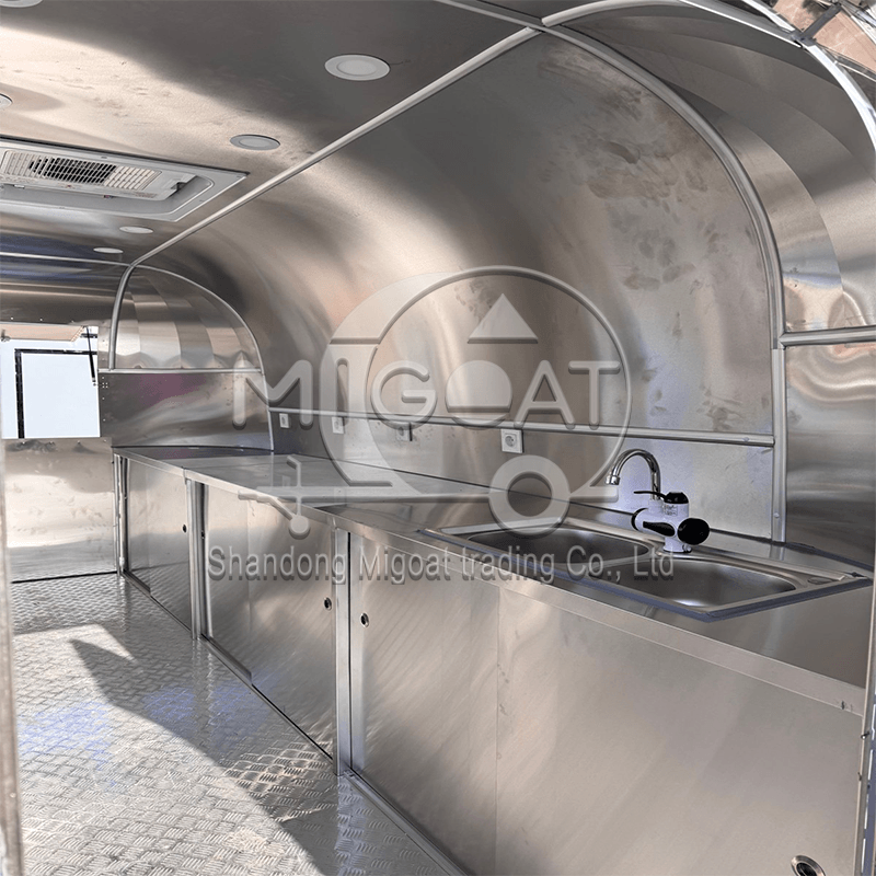 MGA-3.5M Mirror Stainless Steel Dual Axle Premium Custom Mobile Food Trailer