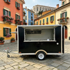 MGS-3M Black Silver Large Capacity Food Trailer, Multi-purpose Stainless Steel Interior Towable Mobile Food Truck