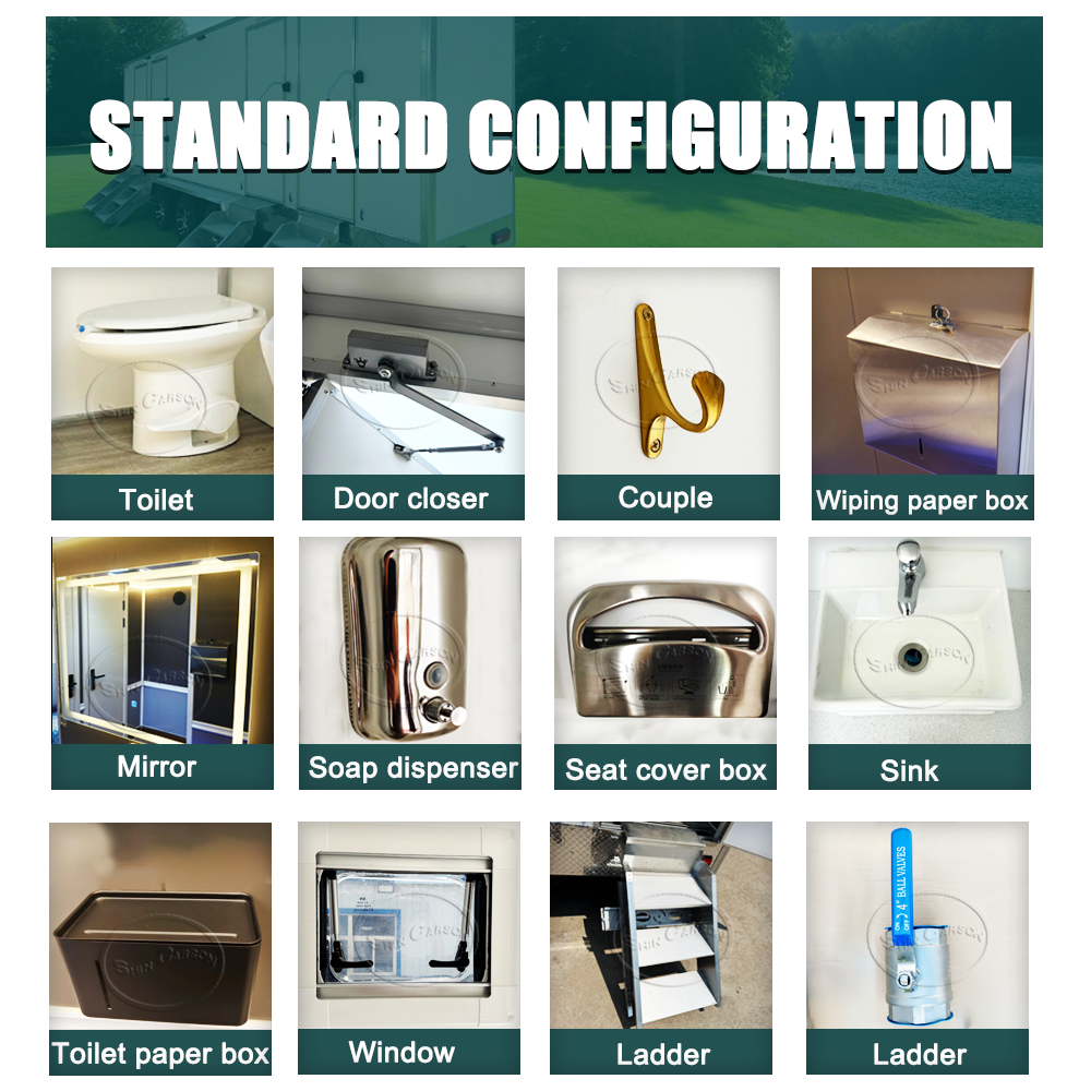MGT-2.2M Single Cabin Portable Restroom Trailer Eco-Friendly Mobile Outdoor Sanitary Unit