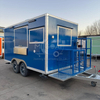 MGS-4M Dual-Axle Fully Equipped Stainless Steel Food Trailer, Blue Commercial Catering Concession Trailer