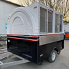 MGR-2.5M Multi-Function Red-White Striped Awning Food Truck | Full Stainless Steel Commercial Food Trailer