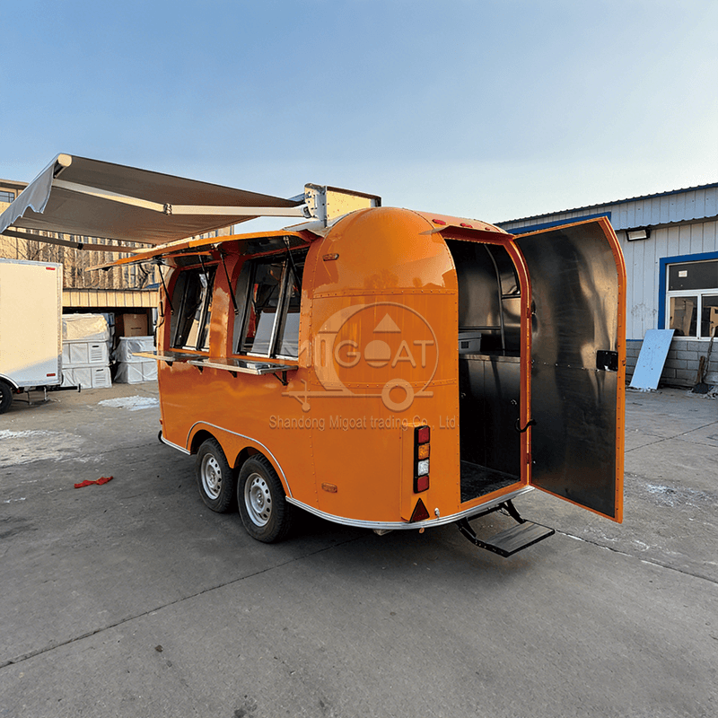 MGA-3.5M Orange Double Axle Stainless Steel Mobile Food Trailer