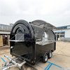 MGR-3M Dual Axle Reinforced 304 Stainless Steel Worktop Glossy Black Paint Multi-Function Mobile Food Trailer
