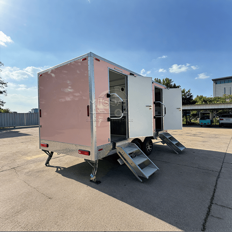 MGT-4M Pink High Appearance Waterproof Mobile Toilet Trailer