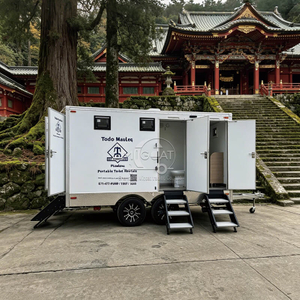 MGT-4.5M 4-Bay Tandem Axle Mobile Restroom Trailer With Sink For Construction Site Event High-End Eco-Friendly Toilet