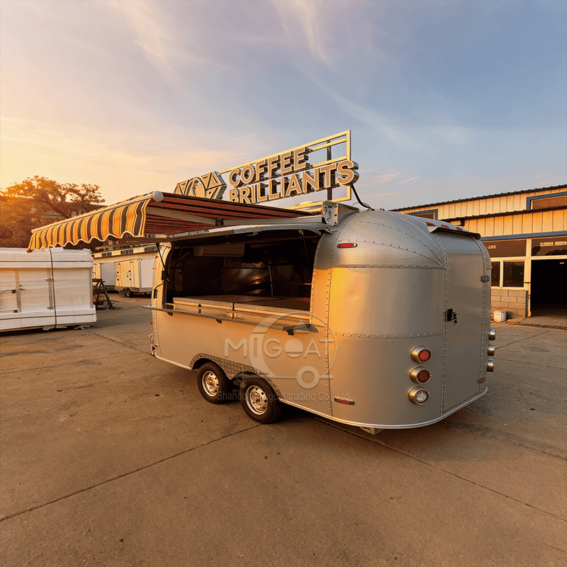 MGA-4M Mirror Stainless Steel Food Trailer, High-end Multi-purpose Mobile Coffee & Food Kiosk