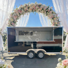 MGS-4M Dual-Axle Black Mobile Food Truck, Full Stainless Steel Countertop, Cross-Border Commercial Food Cart