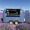 MGA-3M Tandem Axle Blue Vintage Food Trailer Fully Stainless Steel Kitchen Commercial Mobile Food Cart