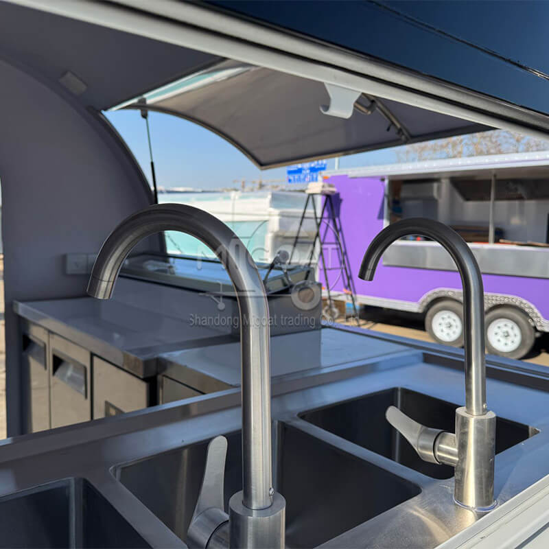 MGR-2.8M Gloss Black Curved Top Multi-Function Food Trailer