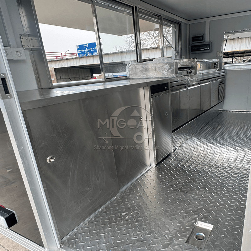 MGS-3.5M Dual-Axis Mobile Food Truck, High-Appearance Full Interior Outdoor Camping Market Coffee & Dessert Vending Cart