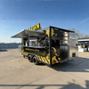 MGS-4M Dual-Wheel Towing Food Concession Trailer, Industrial Style Full Kitchen Mobile Smash Burger Fast Food Catering Truck