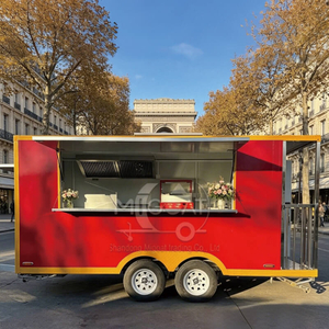 MGS-4M Dual-Wheel Towable Mobile Food Trailer With Terrace, Premium Fully Equipped Outdoor Street Food Concession Cart