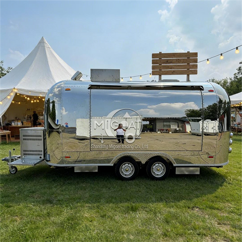 MGA-4M Mirror Stainless Steel Multi-Function Food Trailer with Mobile Restroom