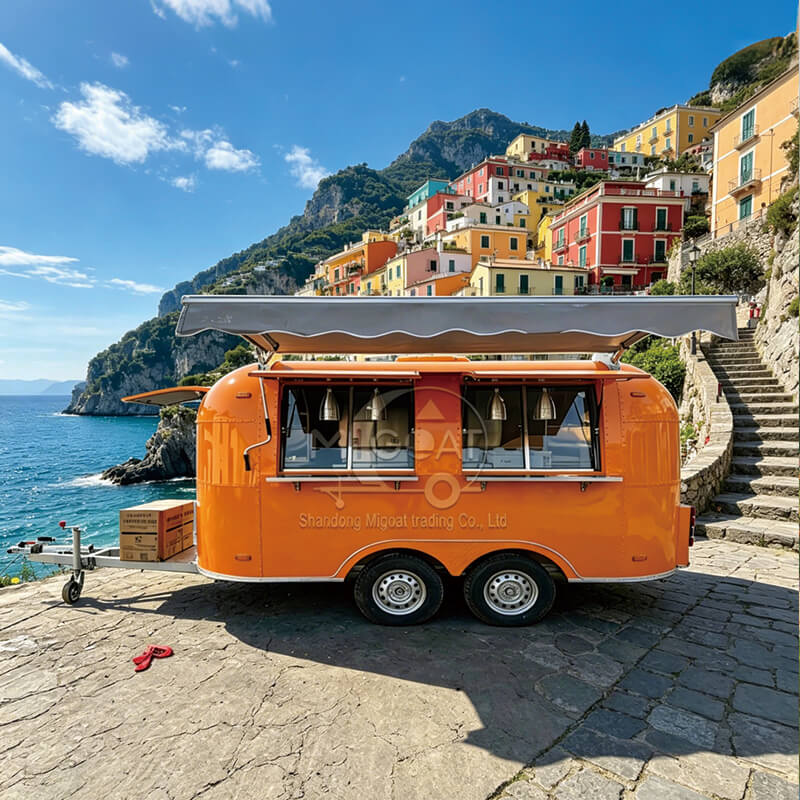 MGA-3.5M Orange Double Axle Stainless Steel Mobile Food Trailer