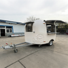 Trendy Mini Towable Food Cart, Multifunctional Mobile Snack Vending Trailer with Stainless Steel Interior for Street Vending Business