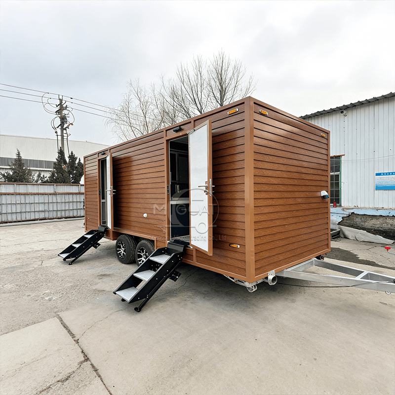 MGT-4.5M Multi-Stall Luxury Wood-Grain Portable Restroom Trailer for Outdoor Commercial Use