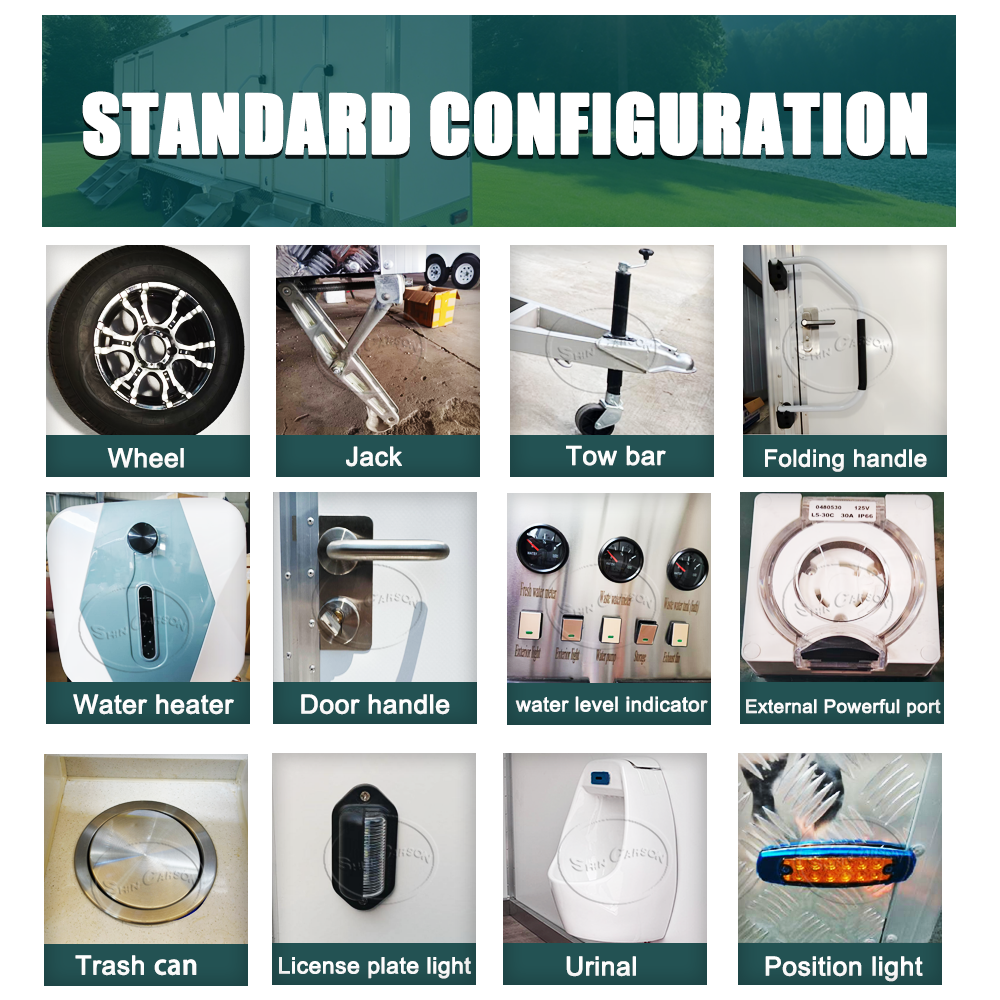 MGT-2.2M Single Cabin Portable Restroom Trailer Eco-Friendly Mobile Outdoor Sanitary Unit