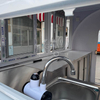 MGR-2.5M Multi-Function Red-White Striped Awning Food Truck | Full Stainless Steel Commercial Food Trailer
