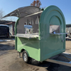 MGR-2.5M Towable Food Trailer, Mint Green Retro High Aesthetic Multi-Function Street Vending Concession Cart