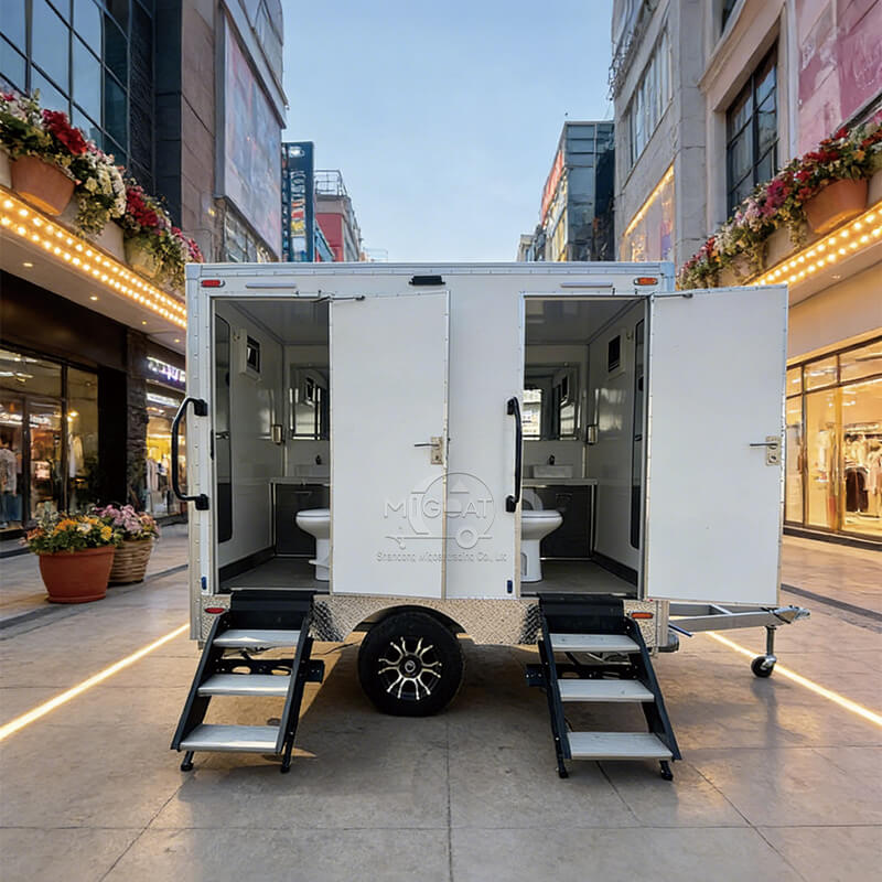 MGT-3.5M 2-Restroom With Sink Towable High-End Mobile Toilet Trailer