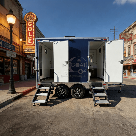 MG-3.5m 2Dual 2-Stall Premium Commercial Towable Mobile Restroom Trailer